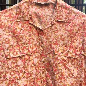 Ann Taylor Loft Watercolor Floral Shirt, Size S